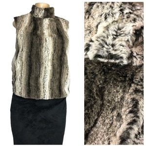 Women's Eight Sixty Faux Rabbit Fur Mock Neck Zip